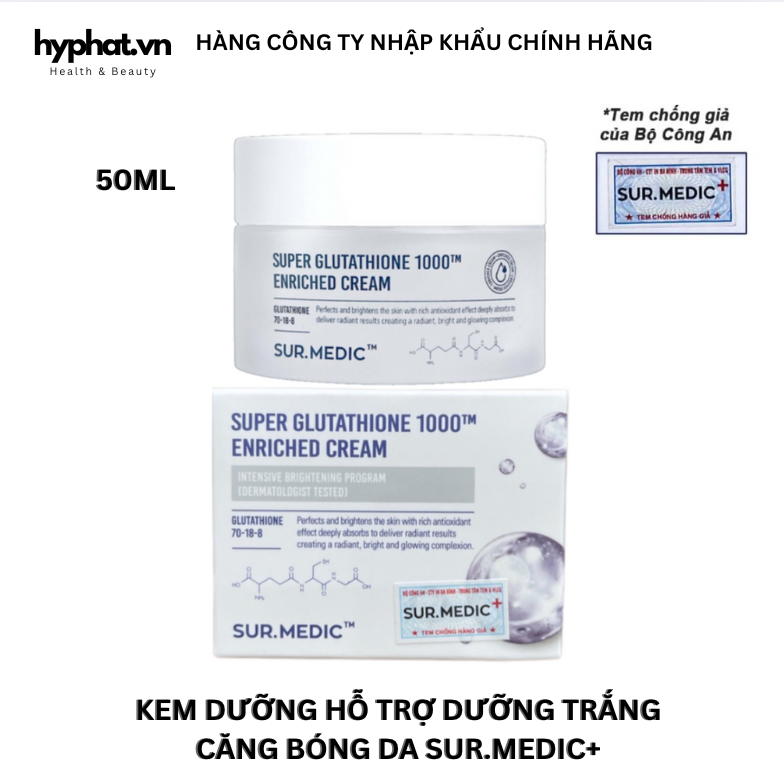 glutathione kem dưỡng Sur.Medic+ Kem dưỡng thể Super Glutathione 100Tm Bright Body Tone Up Cream  150mlSur.Medic+ Kem dưỡng thể Super Glutathione 100Tm Bright Body Tone Up C  – SammiShop