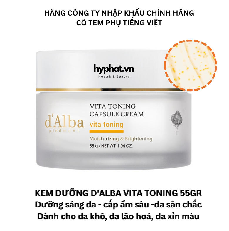 Kem dưỡng Dalba Vita Toning Capsule Cream dưỡng sáng da cấp ẩm sâu 55g ...