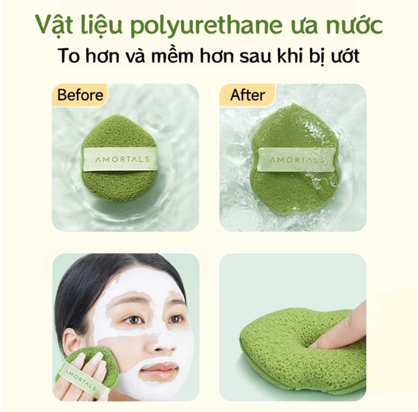Set 3 mút rửa mặt bọt biển Amortals – hyphat.vn