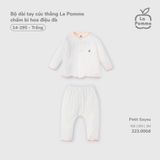  LA POMME - Bộ dài tay cúc thẳng chấm bi hoa điệu đà 