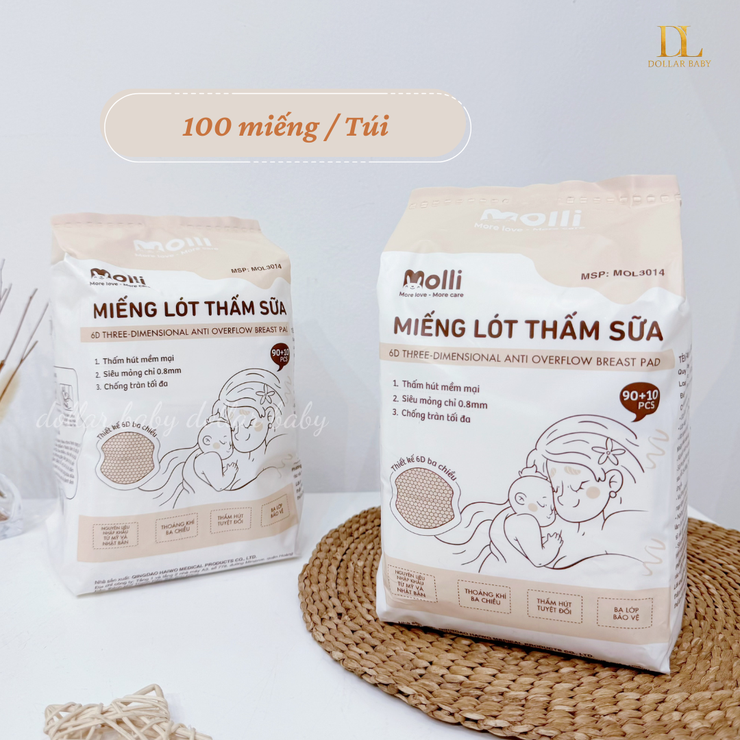  Miếng Lót Thấm Sữa Molli 