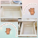  Tủ Gỗ Ngang Ngăn Kéo Cánh Mây Kết Hợp Treo Đồ - Tay Cầm Núm Đồng 