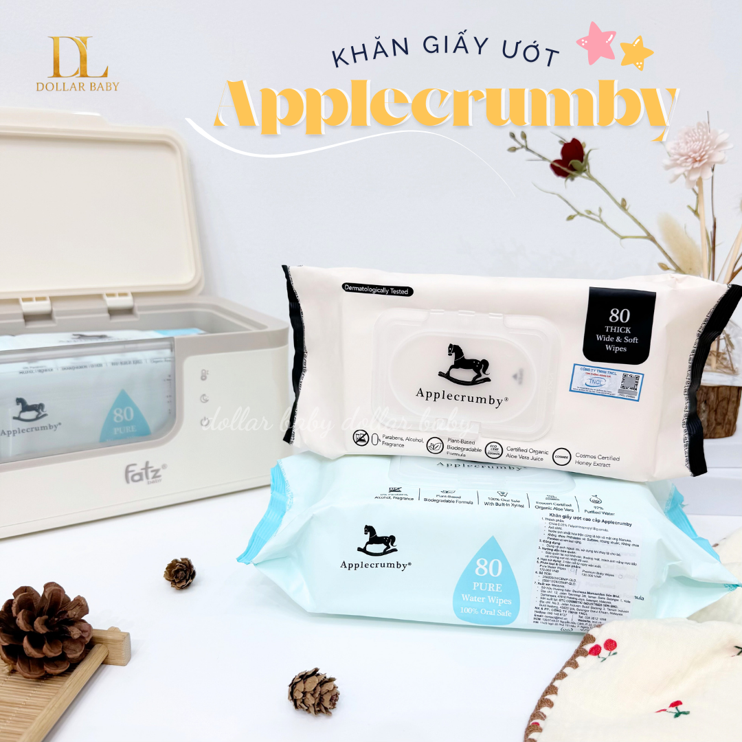  Khăn Giấy Ướt Cao Cấp Applecrumby 