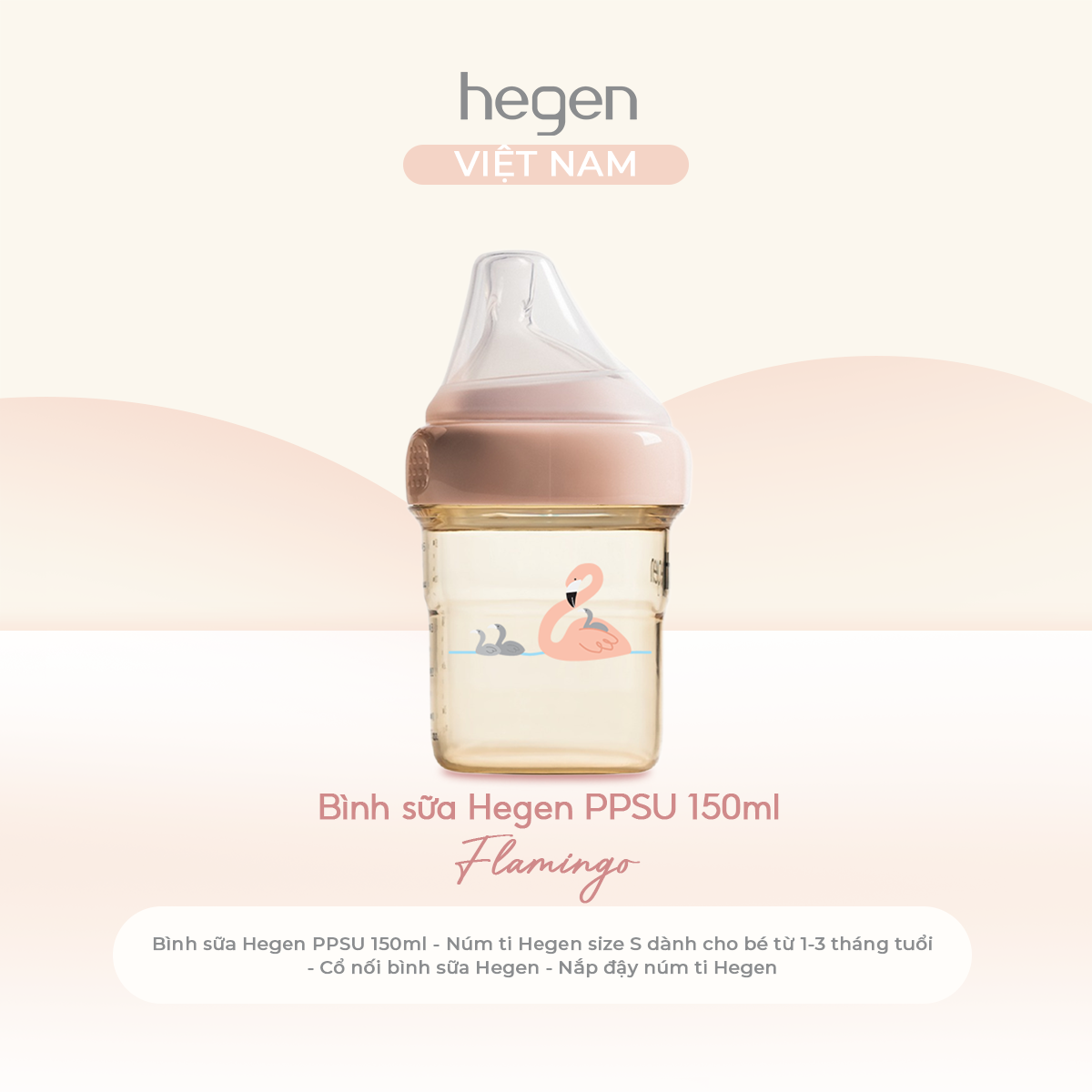  Bình sữa Hegen PPSU Hoạ  Tiết - Pink 