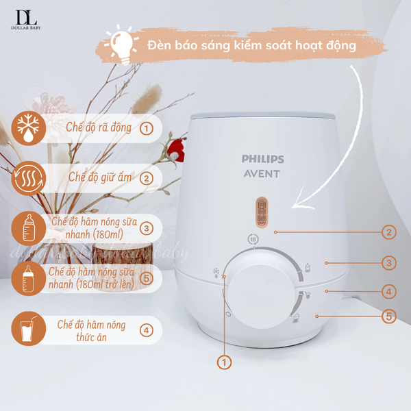  Philips Avent Advanced - Máy hâm sữa và thức ăn siêu tốc SCF355/09 