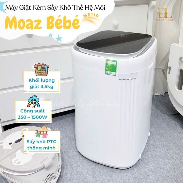  MOAZ BÉBÉ - Máy Giặt Kèm Sấy Khô Thế Hệ Mới - MB119 