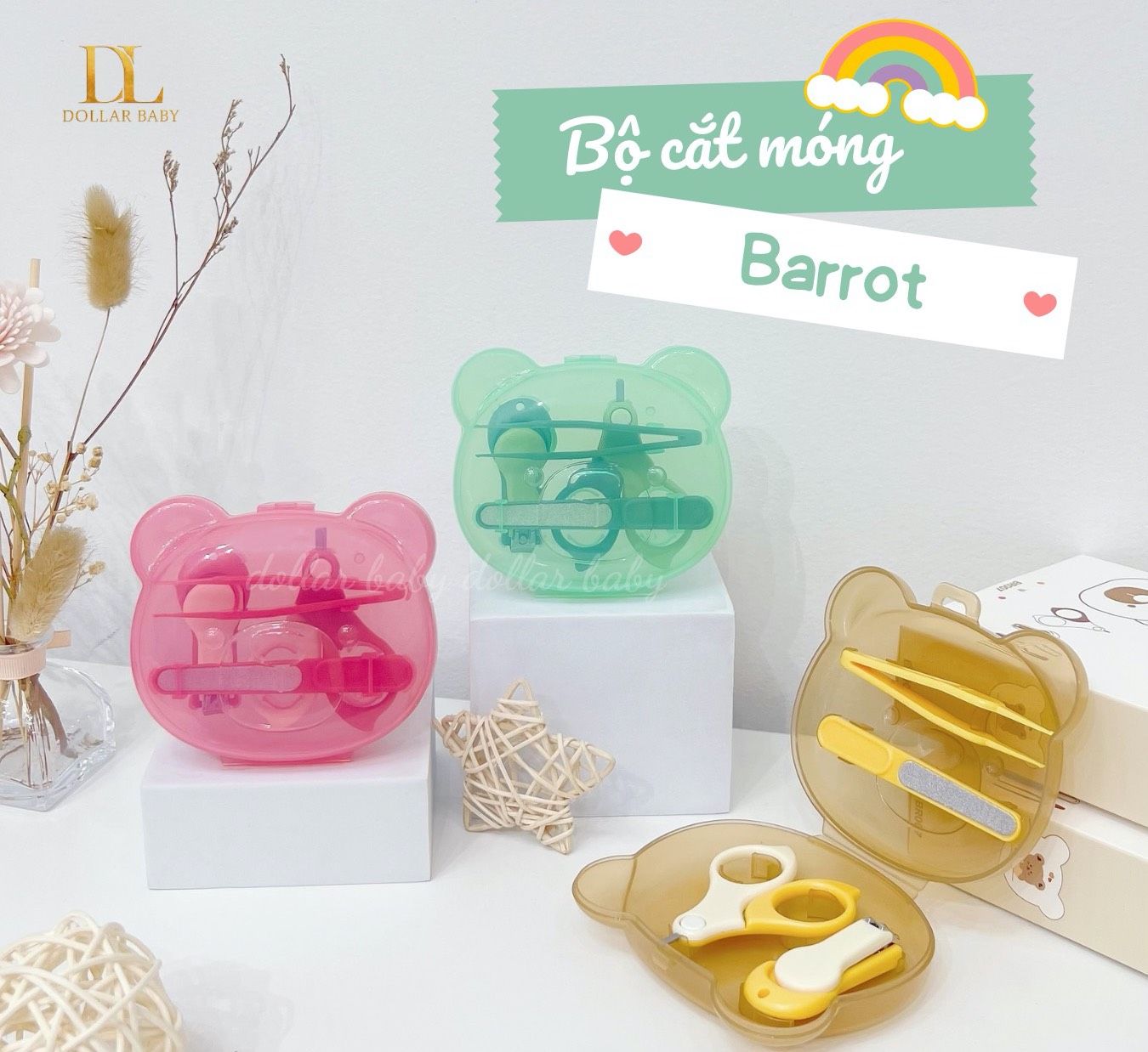  Bộ Bấm Móng Tay 4  Chi Tiết Barrot Kèm Hộp Đựng 