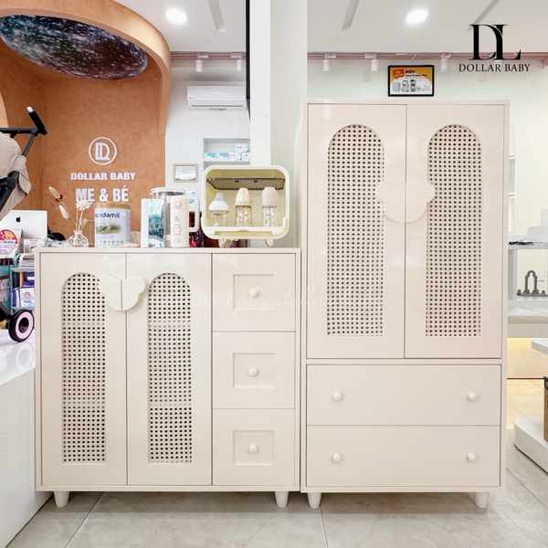  Tủ Gỗ Cánh Mây Tay Nắm Gấu 