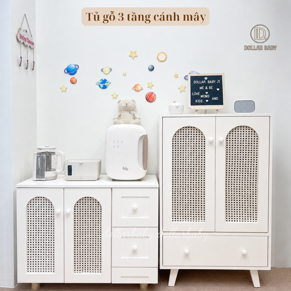  Bộ Tủ Gỗ Be 3 Tầng Cánh Mây 