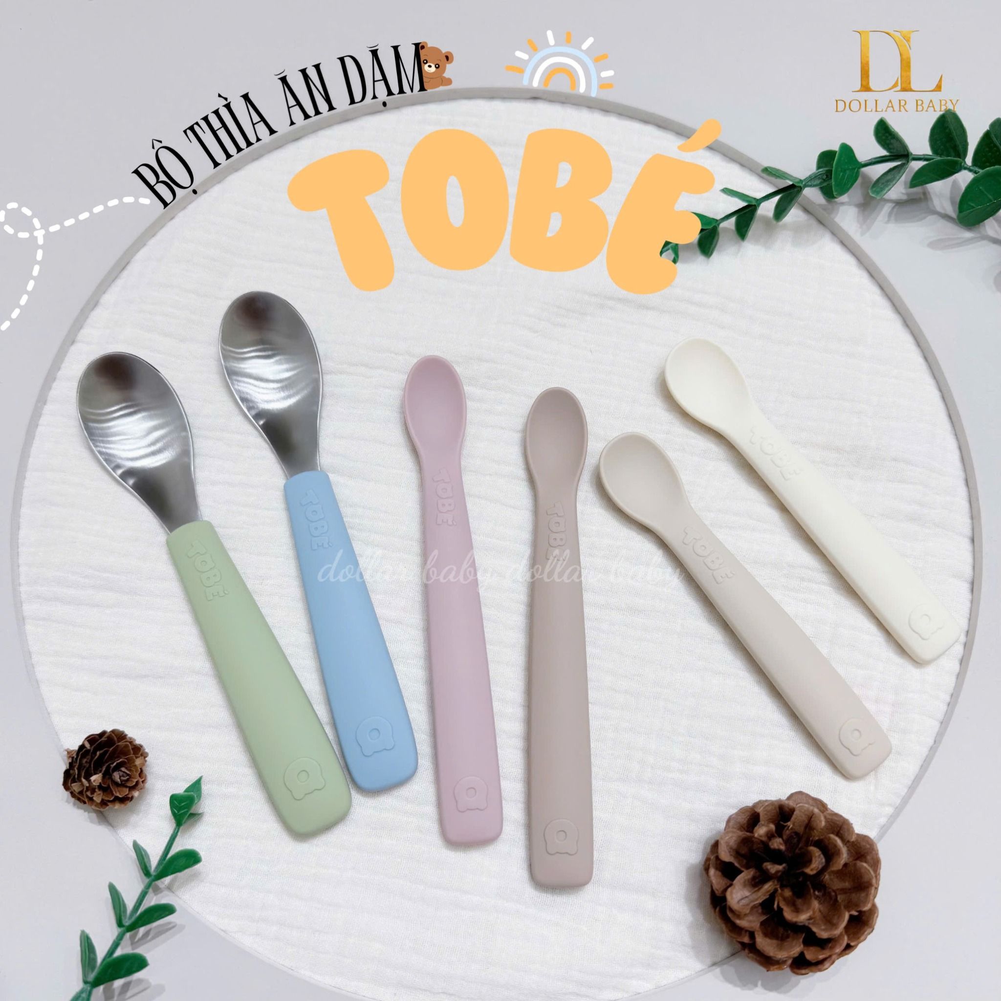  Bộ 3 Thìa Ăn Dặm Silicone Tobe MS 3211 