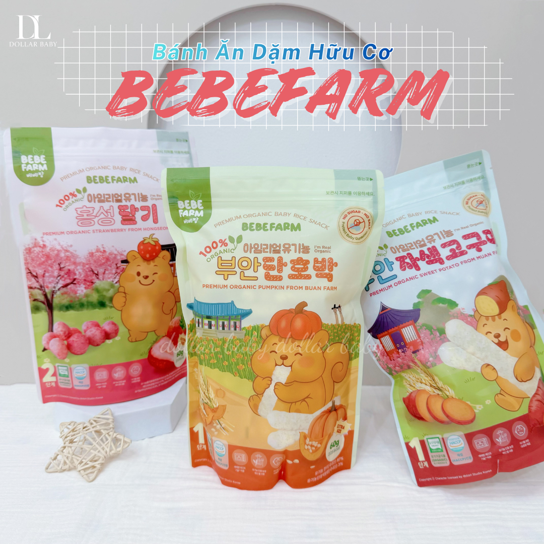  Bánh Ăn Dặm Bebefarm Hữu Cơ Organic 100% 