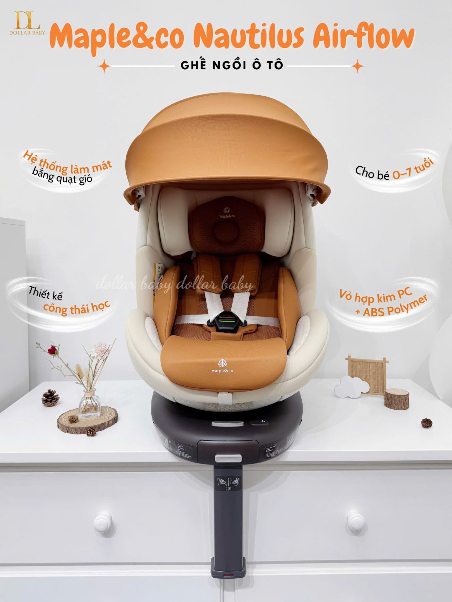  Ghế Ngồi Ô Tô Maple&co Nautilus Airflow / 0-7 Tuổi 