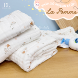  LA POMME - Khăn Đa Năng Xô Muslin 6 Lớp Hoạ Tiết ( 100 x 100 ) 
