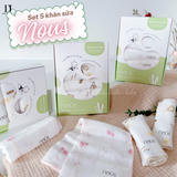  NOUS - Set 5 khăn sữa trắng in hoạ tiết 