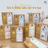  Set 5 Khăn Sữa Sợi Tre Lụa La Pomme Phối Màu ( 30 x 30 ) 