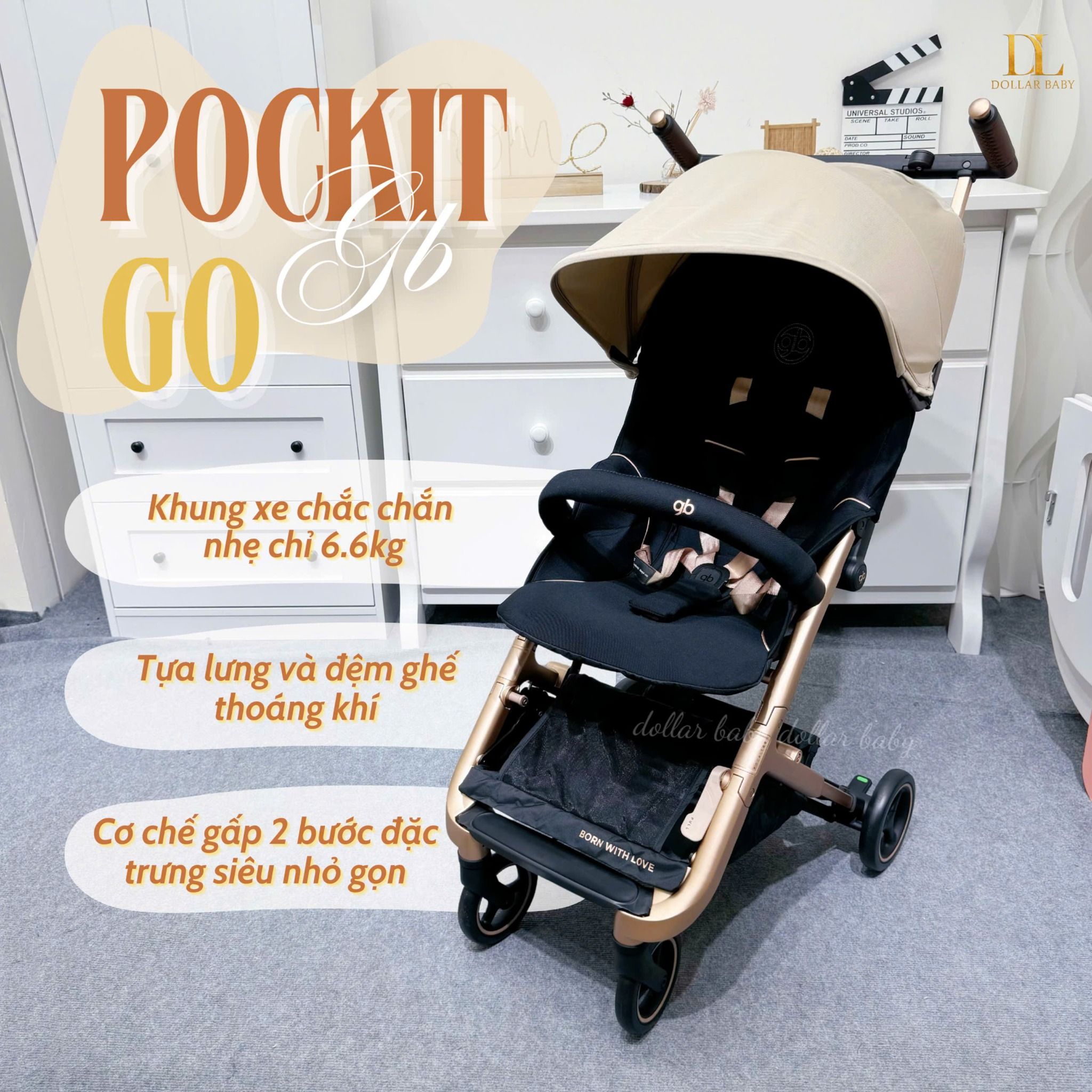  Xe Đẩy Gấp Gọn GB Pockit Go 