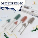  Bộ Cọ Bình Sữa, Núm Ti Silicone  Mother - K 