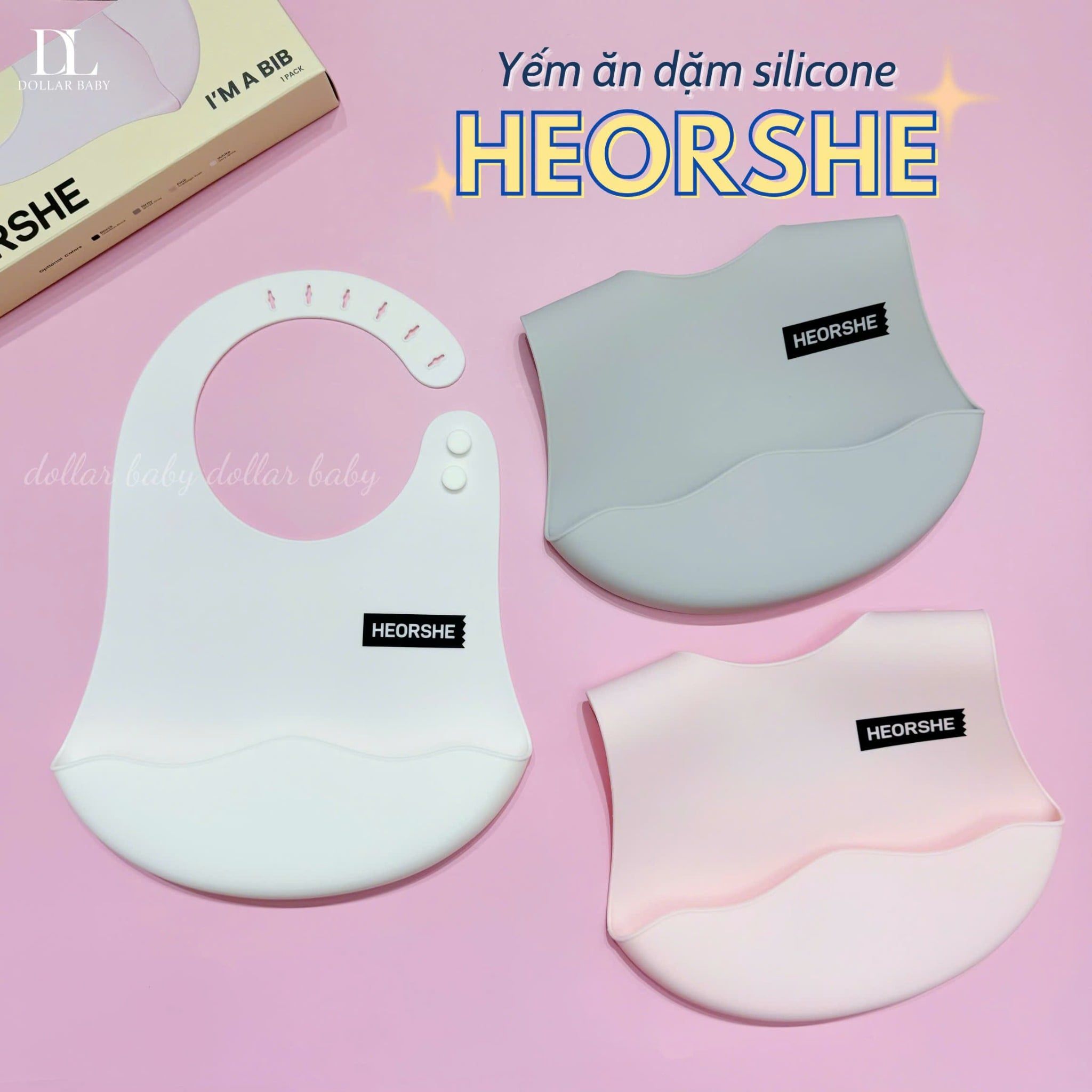  HEORSHE - Yếm Ăn Dặm Silicone 