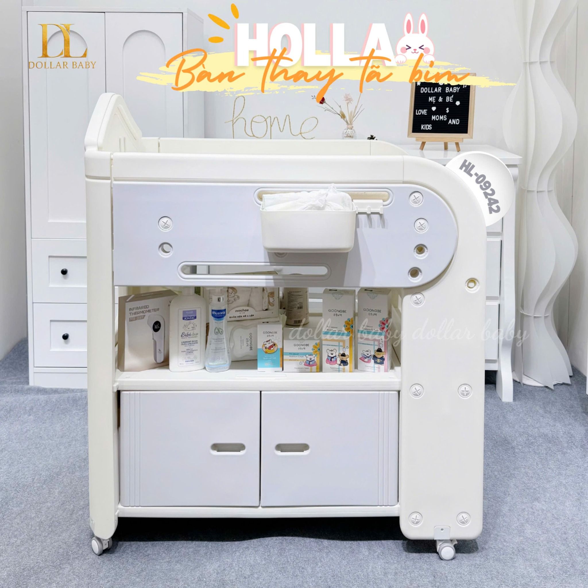  Kệ thay tã bỉm kèm đệm Holla HL - 09242 