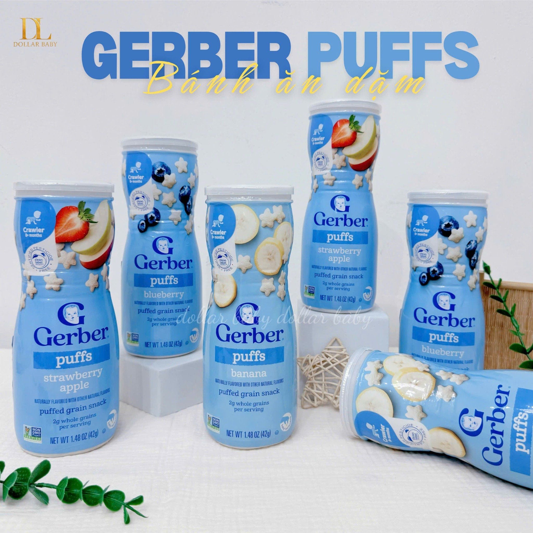  Bánh Ăn Dặm GERBER PUFFS ( 8M ) 