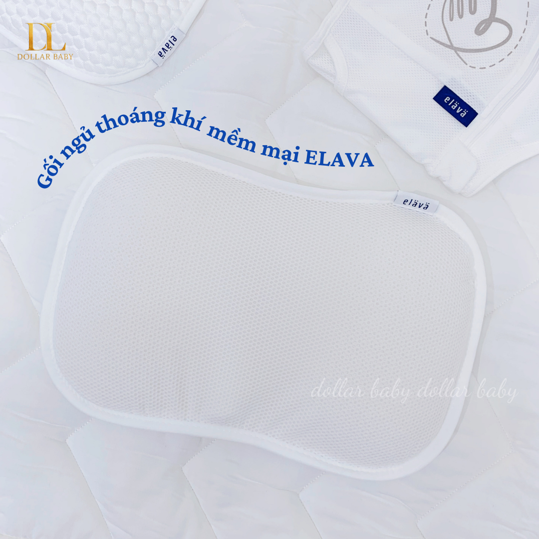  Gối Nằm Elava Thoáng Khí Mềm Mại Đàn Hồi Nâng Đỡ Đầu Giúp Bé Ngủ Ngon 