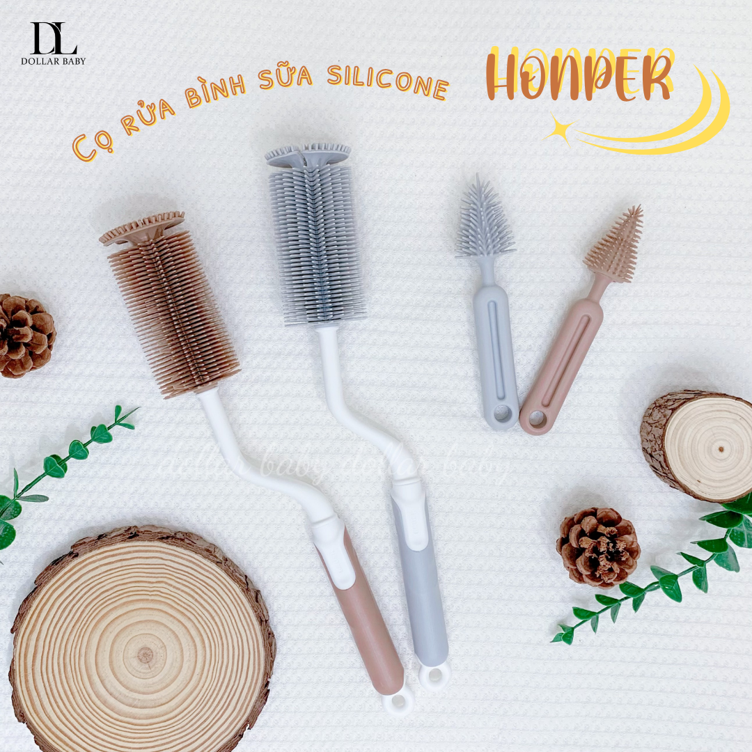  HONPER - Set 2 Cọ Rửa Bình Silicon 