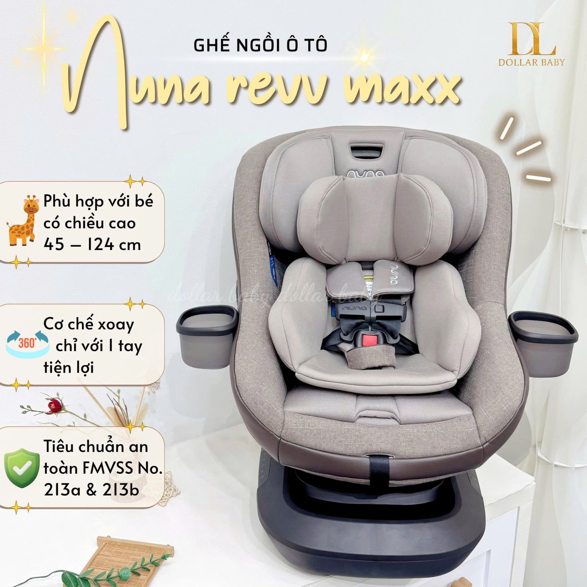  NUNA - Ghế Ô Tô REVV MAXX (45-124cm Tuổi) 