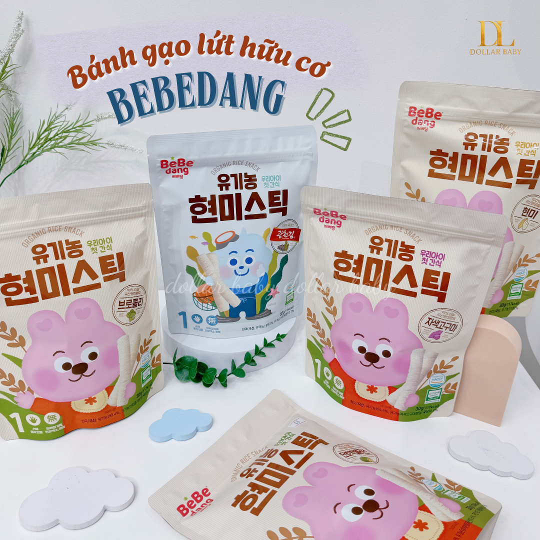  Bánh Gạo Lứt Hữu Cơ Thanh Ngắn Bebedang 