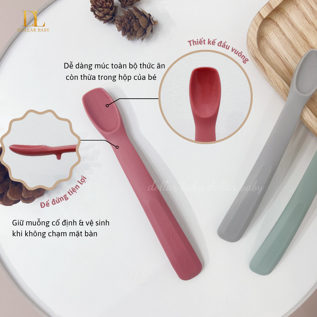  Dono&Dono - Set 2 Thìa Silicon Cao Cấp 