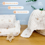  LA POMME - Khăn Đa Năng Xô Muslin 6 Lớp Hoạ Tiết ( 100 x 100 ) 
