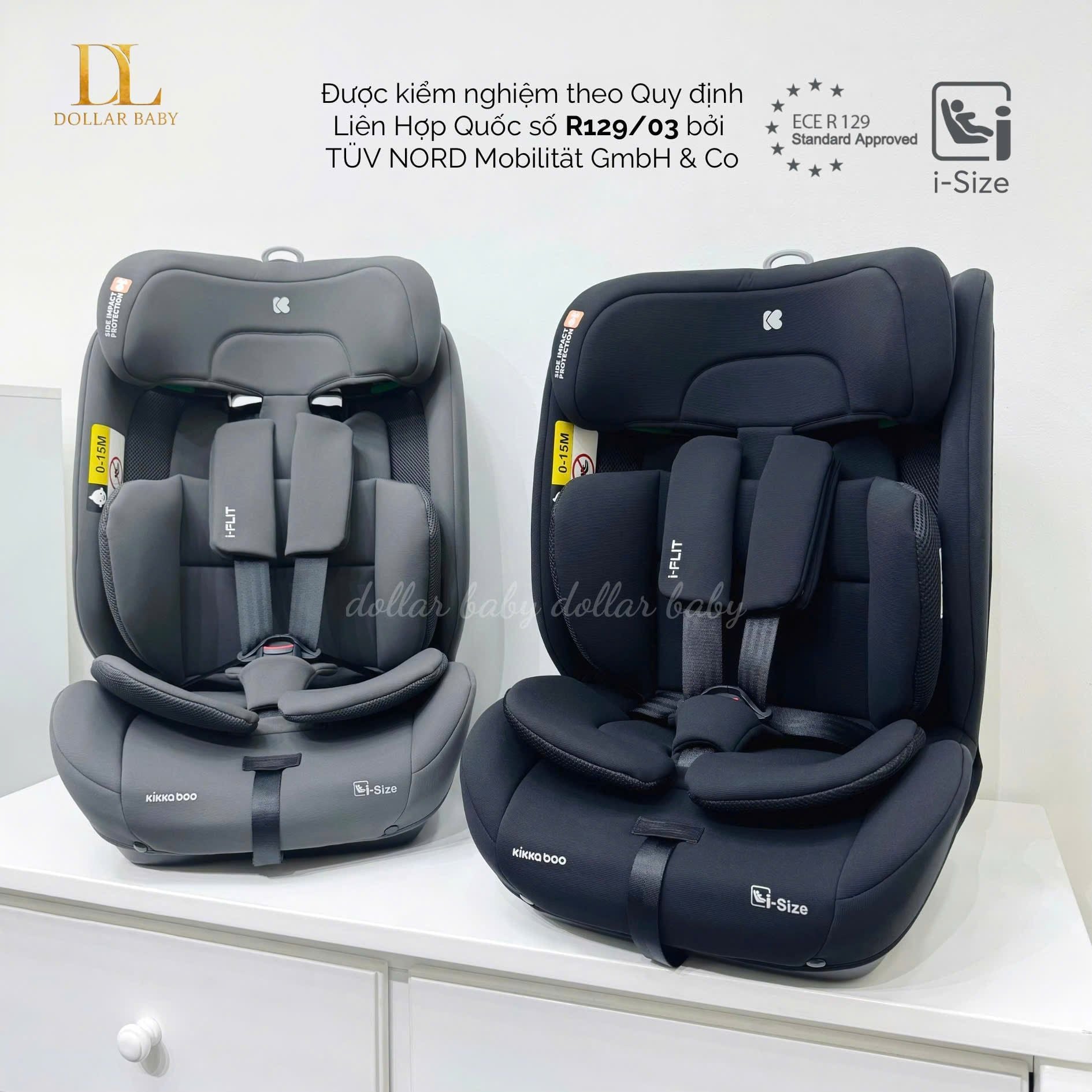  KIKKABOO - Ghế ô tô i-Size i-Flit (76-150cm) 