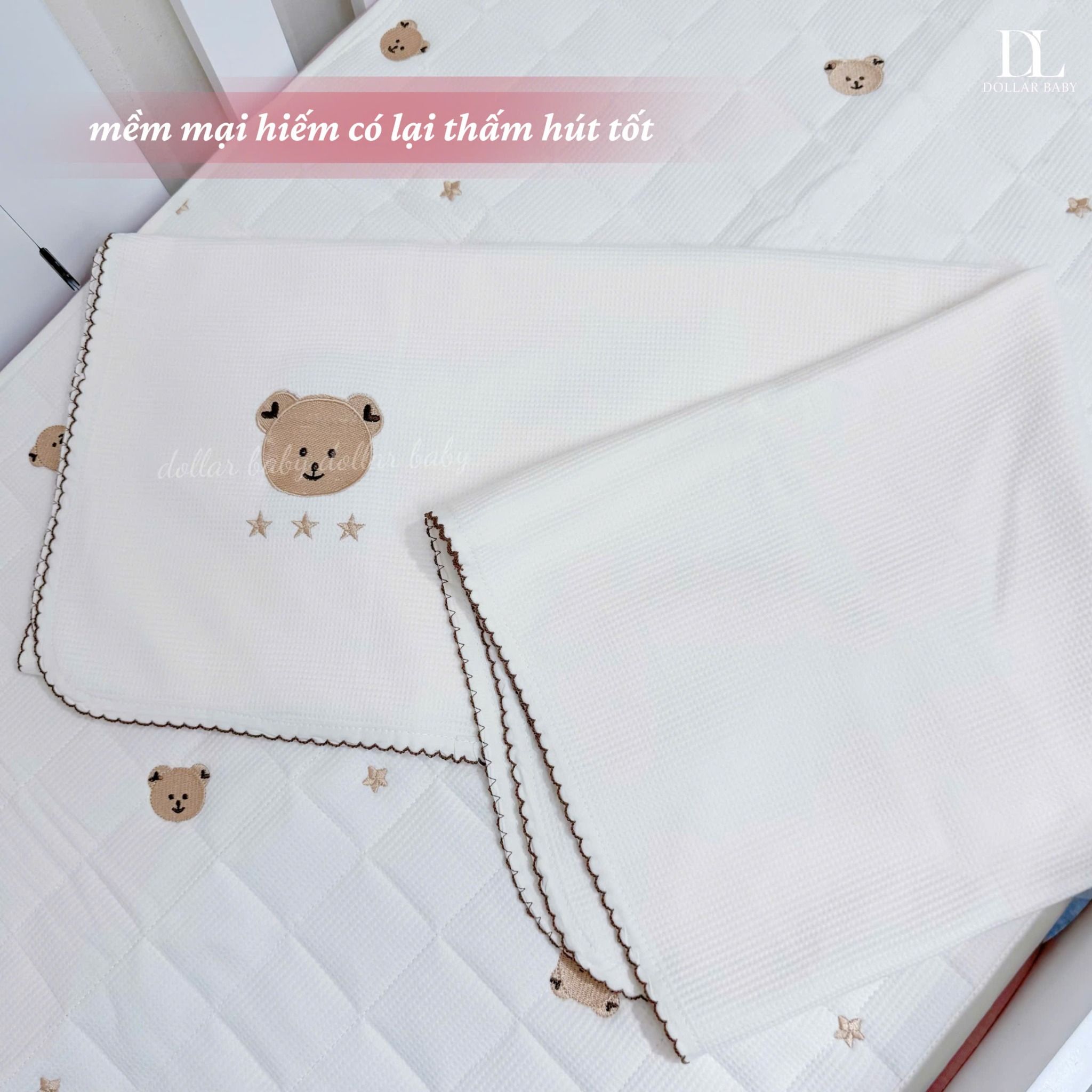  Chăn Thêu Vải Cotton Waffle Monona - MNN097 