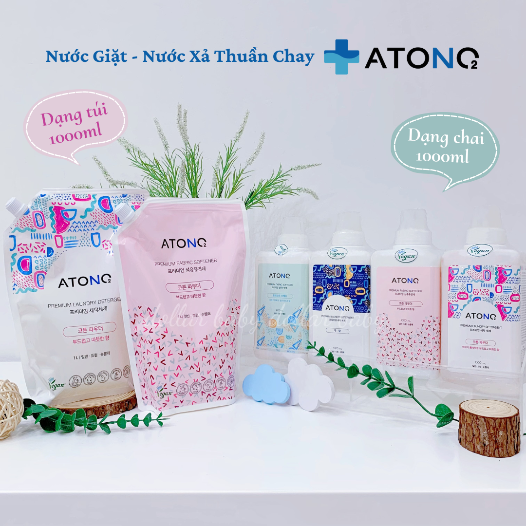  ATONO2 - Nước Giặt Xả Thuần Chay Cao Cấp 