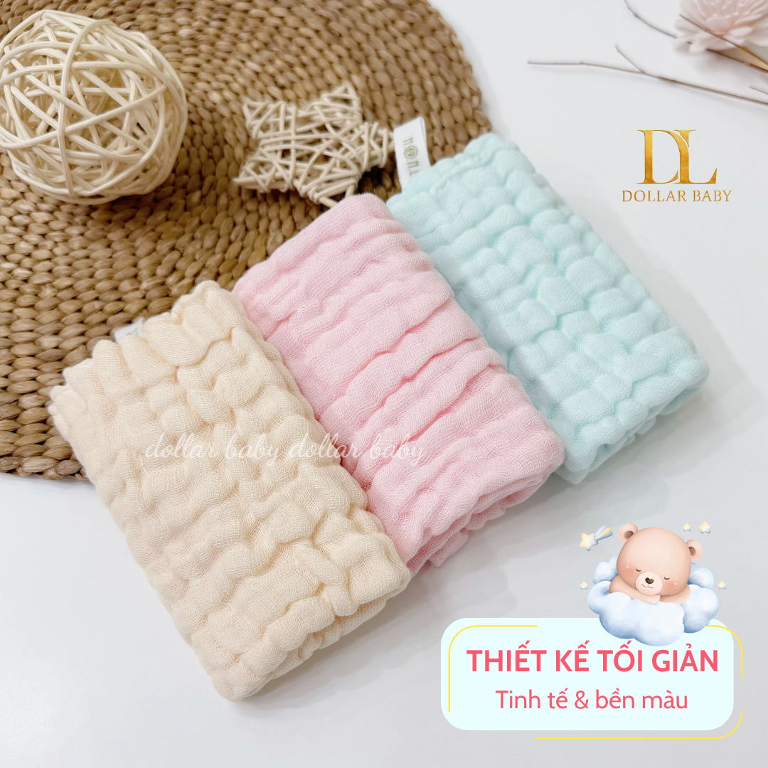  HRNEE - Set 3 khăn xô sữa nhăn muslin 