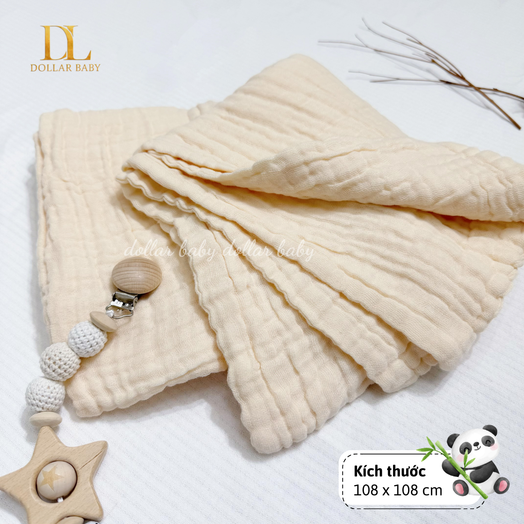  HRNEE - Khăn Xô Nhăn Muslin Size Đại 