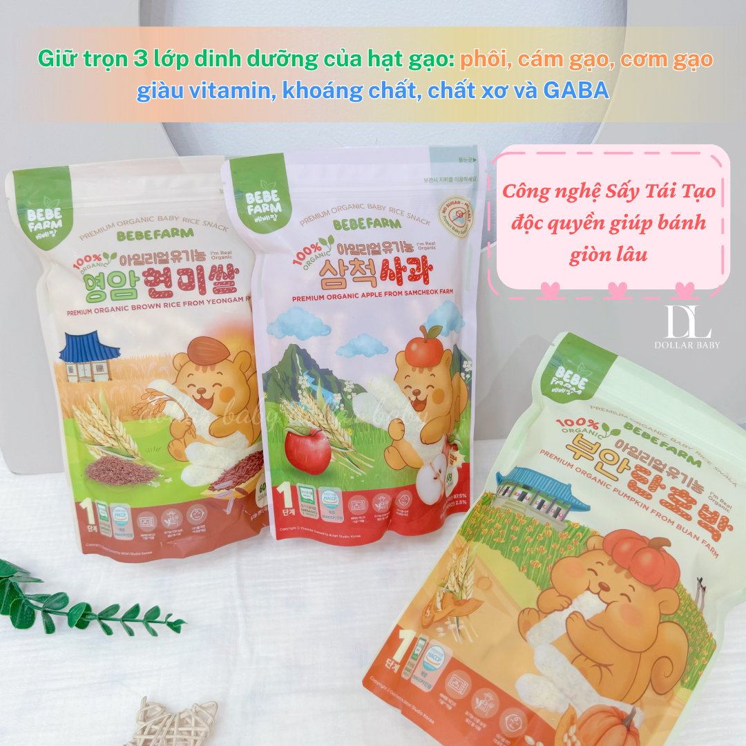  Bánh Ăn Dặm Bebefarm Hữu Cơ Organic 100% 