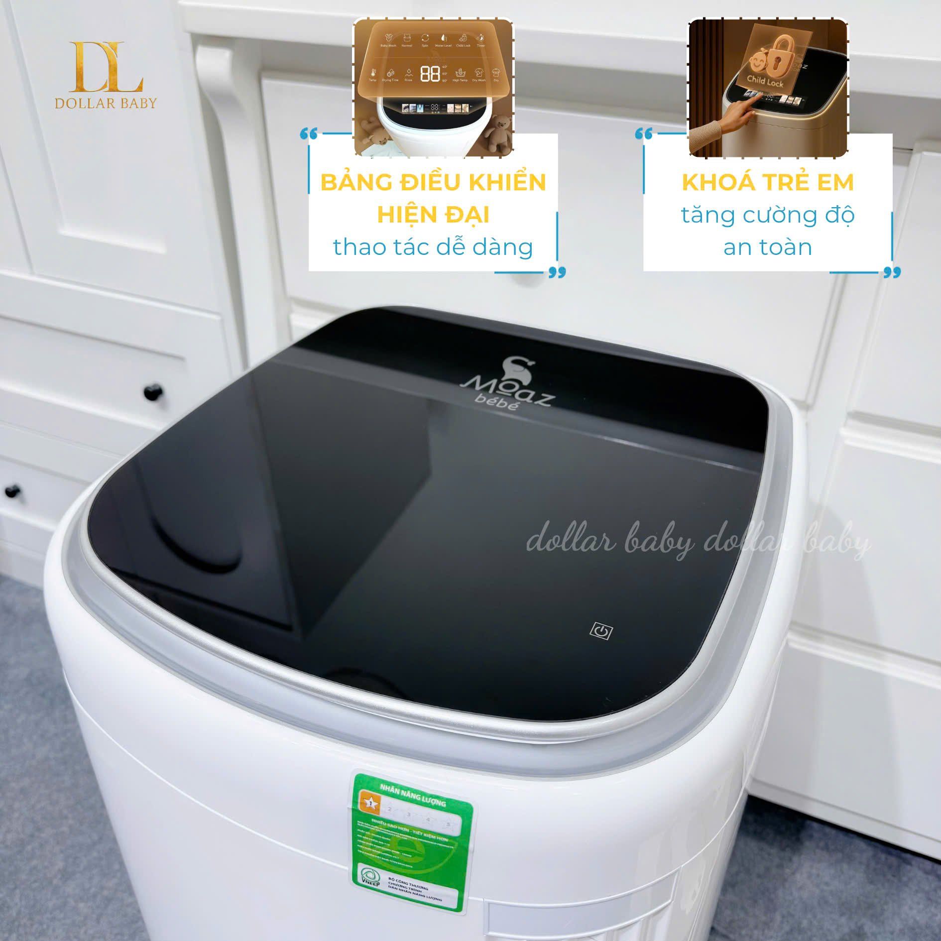  MOAZ BÉBÉ - Máy Giặt Kèm Sấy Khô Thế Hệ Mới - MB119 