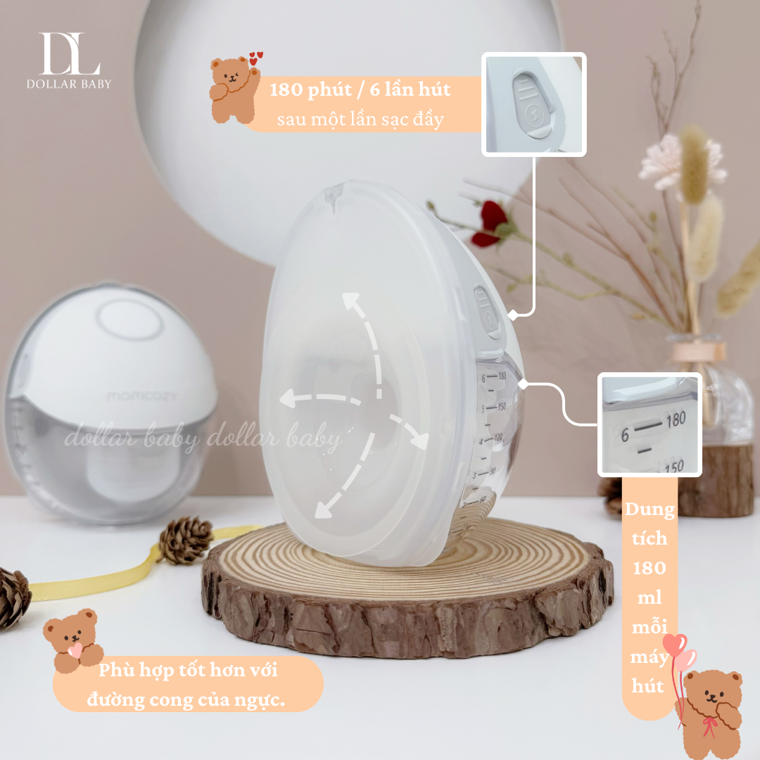  MOMCOZY - Máy Hút Sữa Không Dây M6 (Tặng túi trữ sữa) 