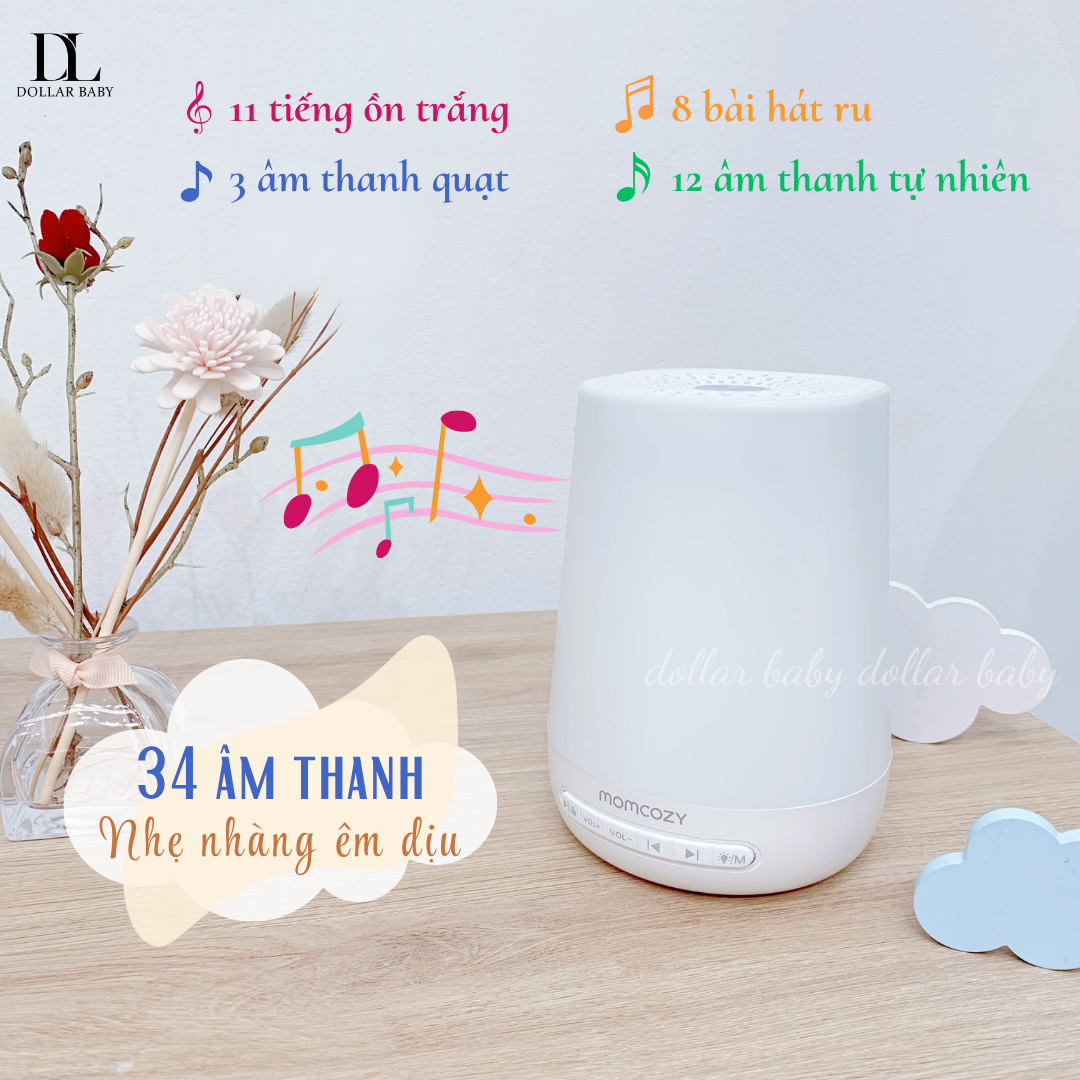  MOMCOZY - Máy Tạo Tiếng Ồn Trắng + Kết Nối App 