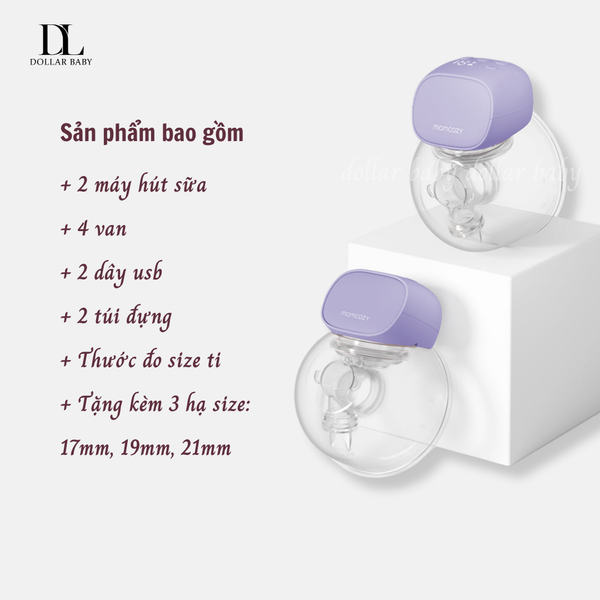  MOMCOZY - Máy hút sữa đôi không dây S9 Pro (Tặng túi trữ sữa) 