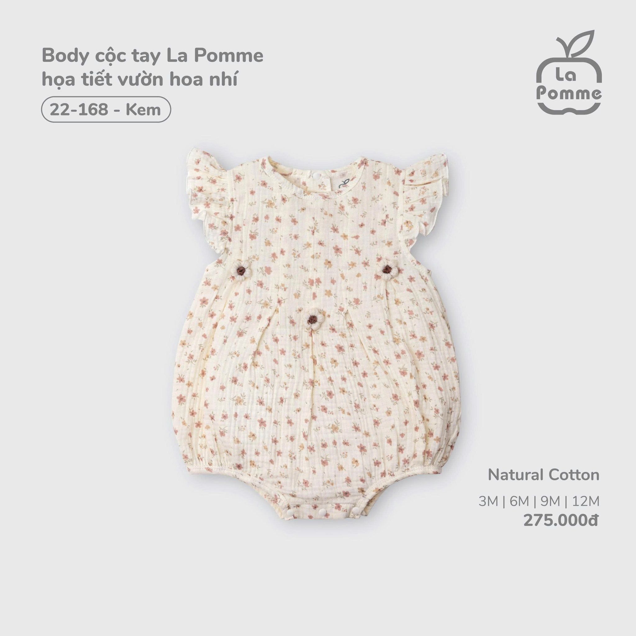  LA POMME - Body cộc tay họa tiết vườn hoa nhí 
