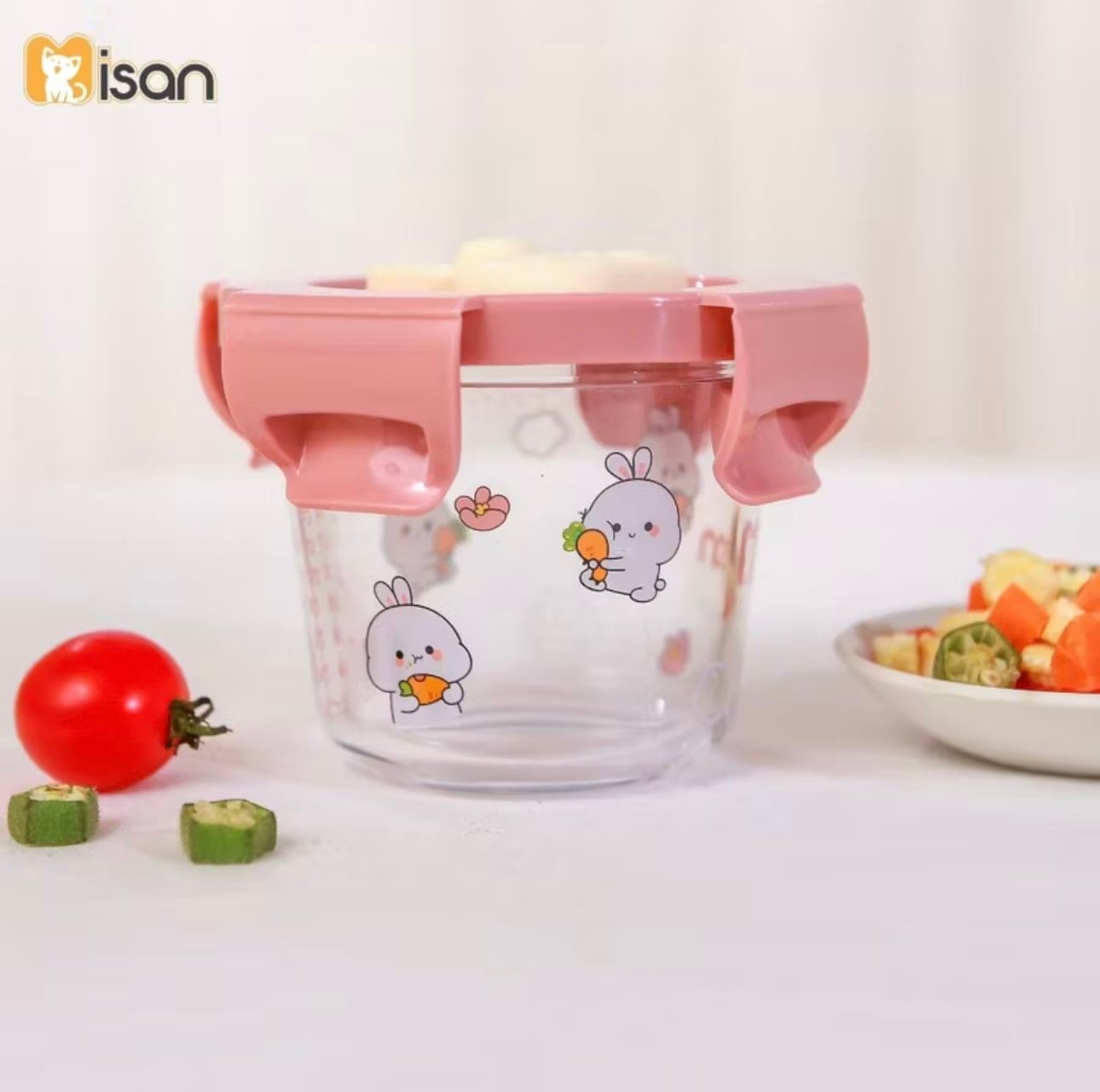  Hũ thuỷ tinh tròn nắp nhựa có khoá Misan - 180ml 