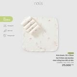  NOUS - Set 5 khăn sữa bamboo màu trắng họa tiết 