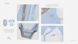  NOUS - Set 2 bodysuit cài lệch cộc tay màu xanh phối trắng 