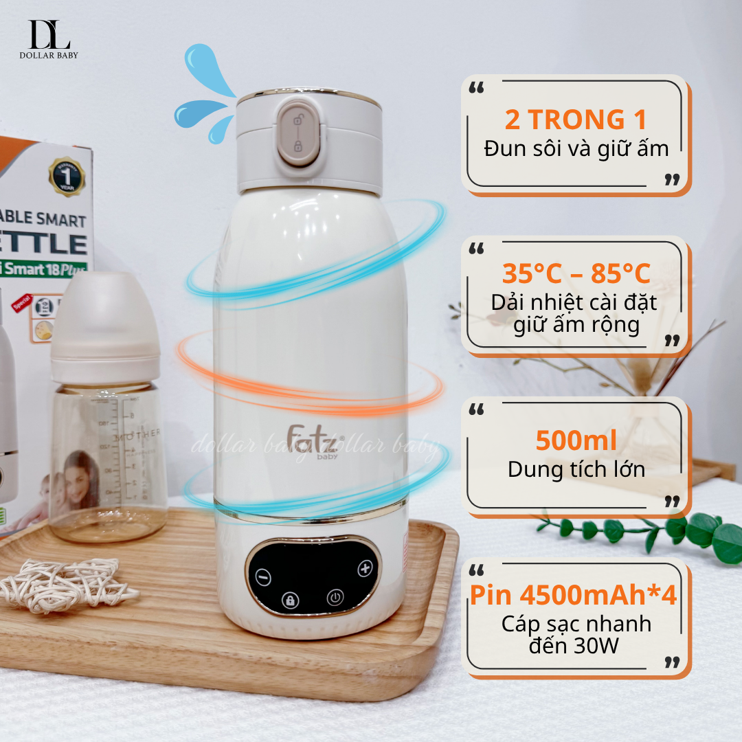  FATZ BABY - Bình đun và hâm nước di động Mini Smart 18 Plus 