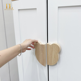  Bộ Tủ Gỗ Trắng Gấu Nâu / Vân  Gỗ  - Tay Cầm Hình Thú 