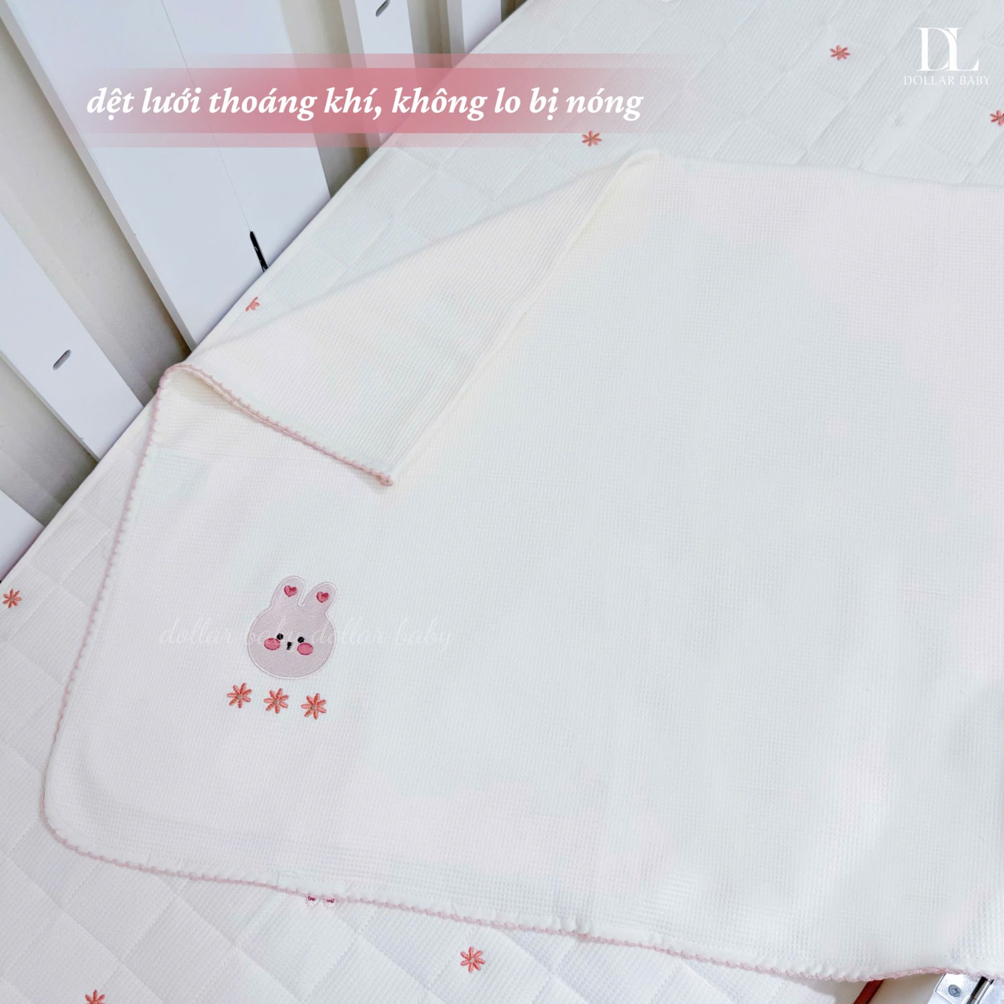  Chăn Thêu Vải Cotton Waffle Monona - MNN097 