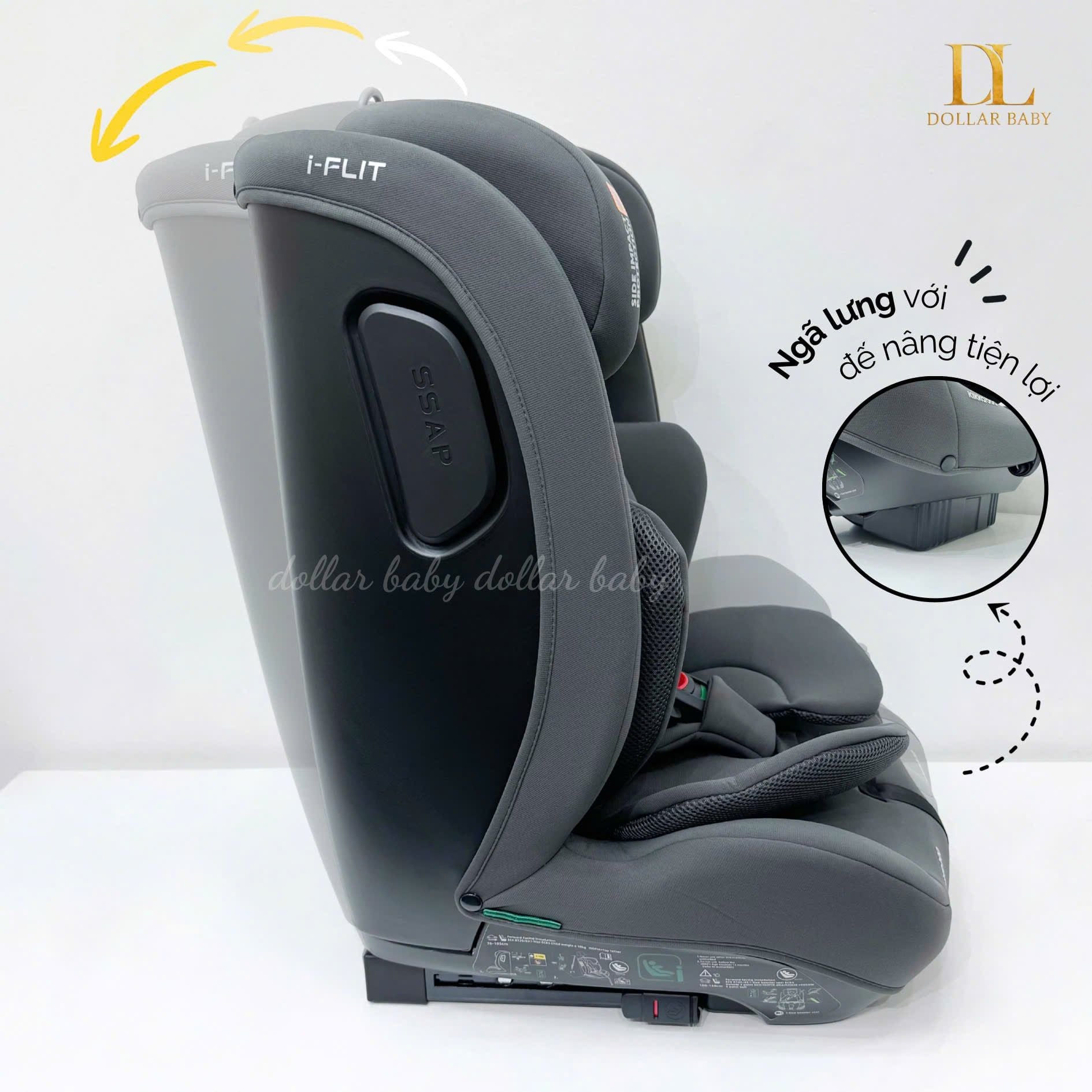  KIKKABOO - Ghế ô tô i-Size i-Flit (76-150cm) 