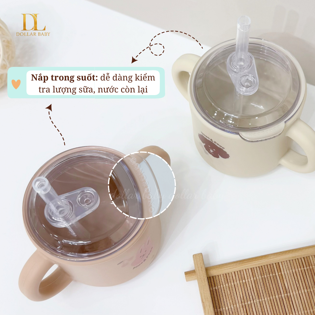  Cốc Tập Uống Silicone Bạch Kim Cao Cấp Dono&Dono 