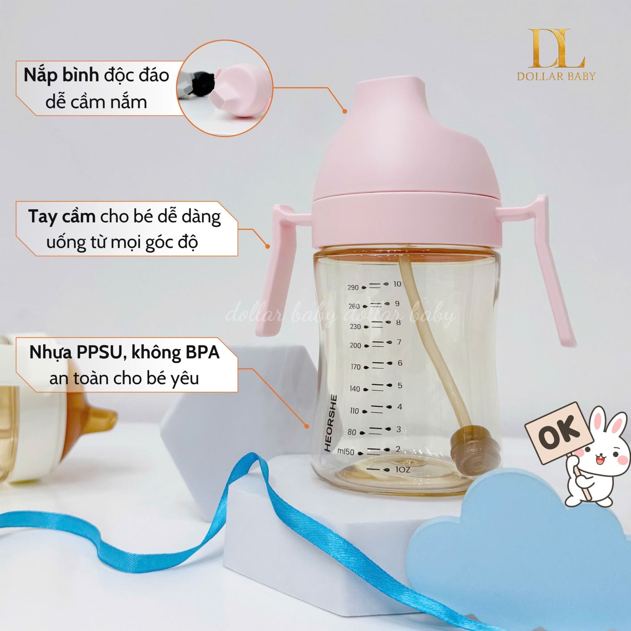  HEORSHE - Bình Tập Uống Nước Chuẩn Nha Khoa 
